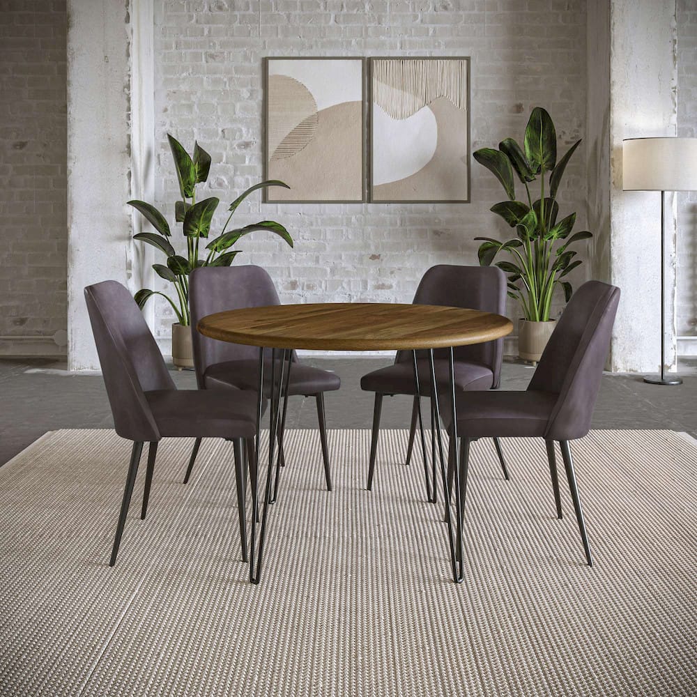 Jofran - Brennan 42in Round Modern Contemporary Solid Wood Dining Table, Golden - 2271-BRENNANDTG view 6