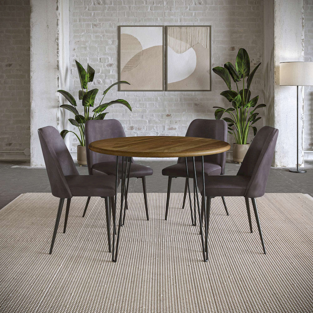 Jofran - Brennan 42in Round Modern Contemporary Solid Wood Dining Table, Golden - 2271-BRENNANDTG view 6