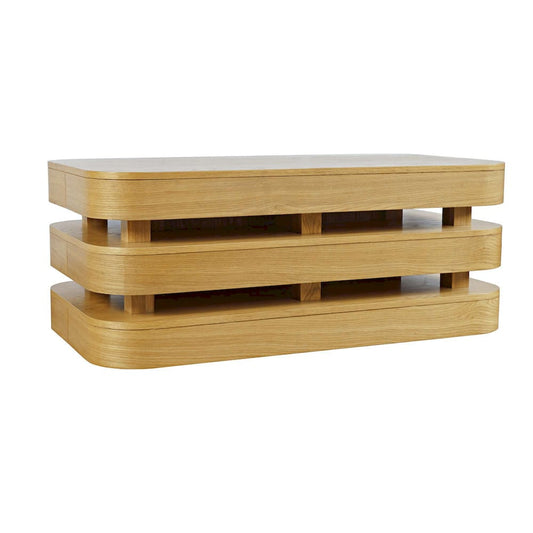 Jofran - Brix Mid-Century Modern Floating Sculpture Layered Coffee Table with Caster Wheels - 2370-1OAK view 2