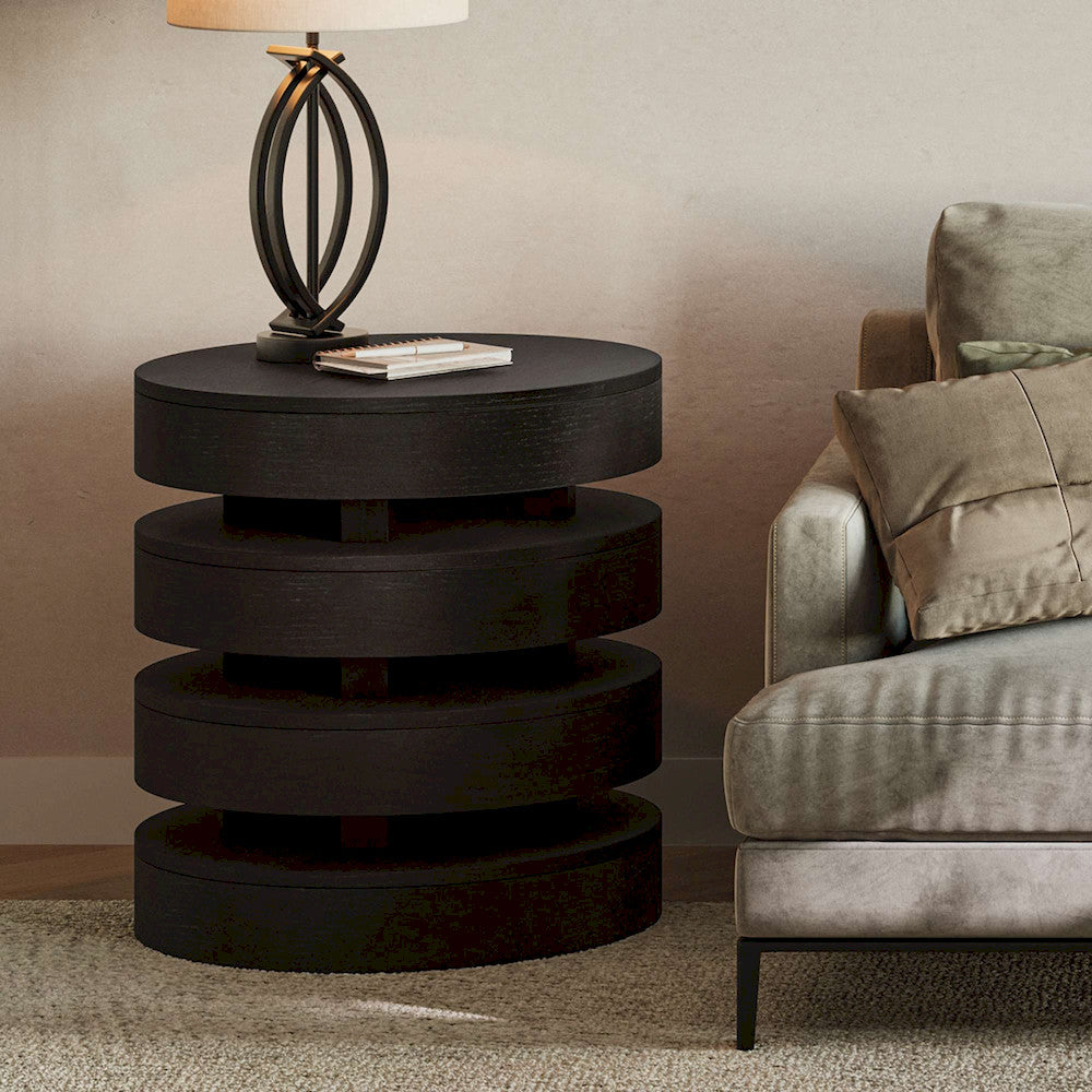 Jofran - Brix Mid-Century Modern Floating Sculpture Layered Round End Table - 2370-6ESP view 10
