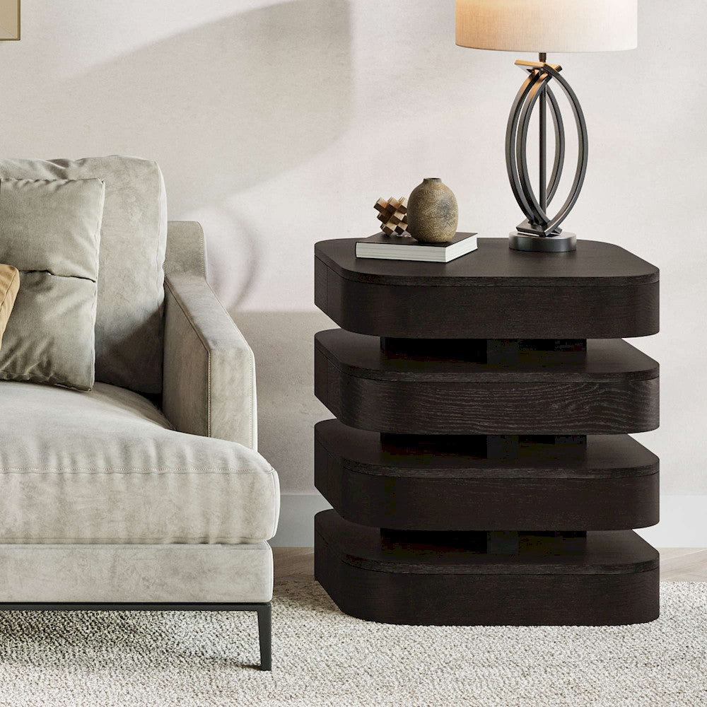 Jofran - Brix Mid-Century Modern Floating Sculpture Layered Square End Table - 2370-3ESP view 10