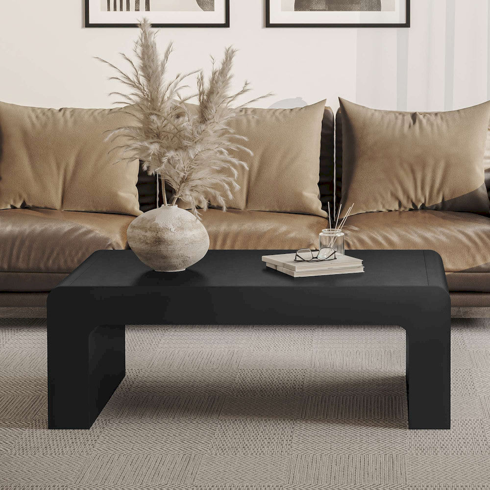 Jofran - Brooklyn 50in Mid-Century Modern Solid Wood Waterfall Curved Coffee Table - 2268-1 view 11