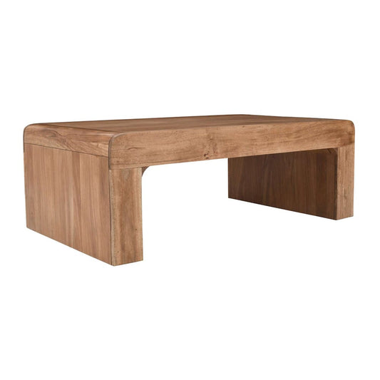 Jofran - Brooklyn 50in Mid-Century Modern Solid Wood Waterfall Curved Coffee Table - 2468-1 view 2
