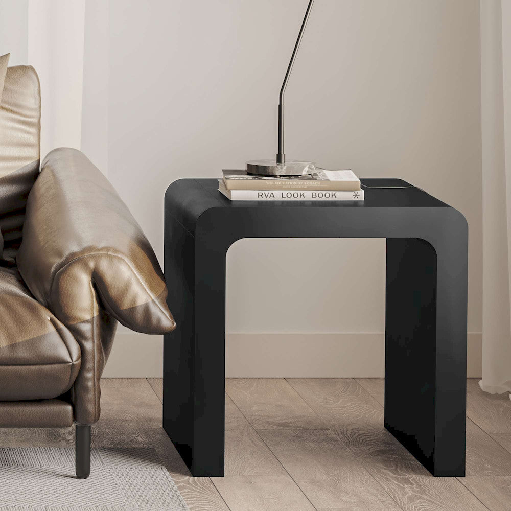 Jofran - Brooklyn Mid-Century Modern Solid Wood Square Waterfall Curved End Table - 2268-3 view 10