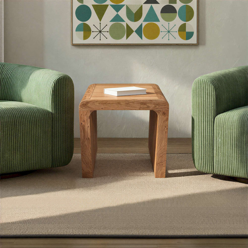 Jofran - Brooklyn Mid-Century Modern Solid Wood Square Waterfall Curved End Table - 2468-3 view 6