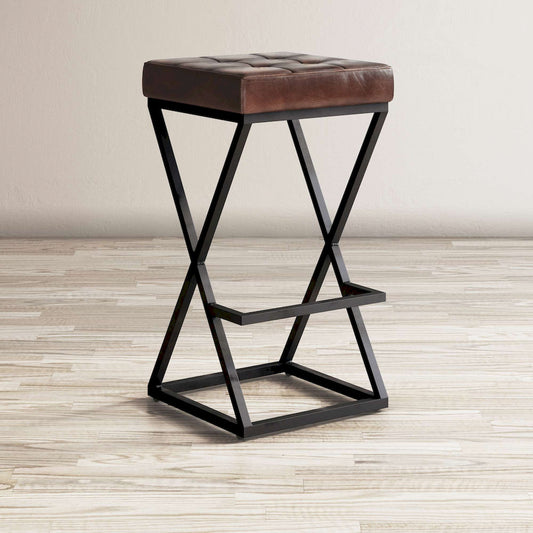Jofran - Brooks Leather Stool - Dark Sienna - 1730-192DS view 2