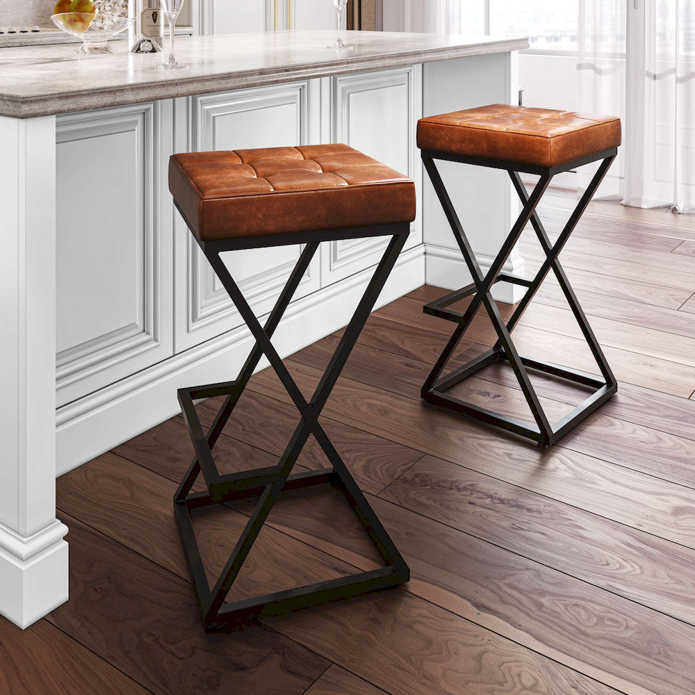 Jofran - Brooks Leather Stool - Saddle - 1730-192S view 10