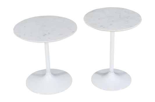 Jofran - Camille Solid Marble and Iron Modern Luxury Accent Tables (Set of 2) White - 1730-222WTWT view 2