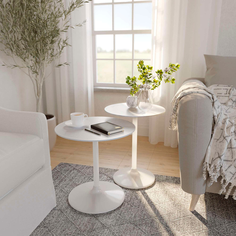 Jofran - Camille Solid Marble and Iron Modern Luxury Accent Tables (Set of 2) White - 1730-222WTWT view 8