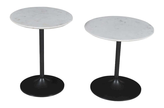 Jofran - Camille Solid Marble and Iron Modern Luxury Accent Tables (Set of 2) White and Gunmetal - 1730-222GM view 2