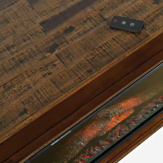 Jofran - Cannon Valley Industrial Modern 60in Storage Console TV Stand with Electric Fireplace, - 1510-FP6032 veiw 2