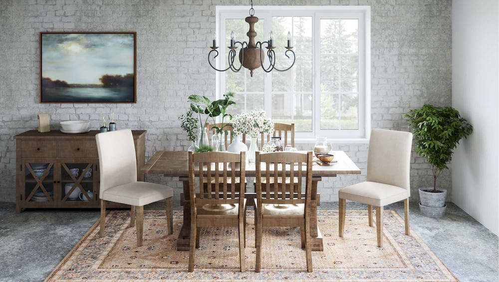Jofran - Carlyle Crossing Distressed Pine Upholstered Dining Chair (Set of 2) - Distressed Light Brown - 1921-405KD view 6