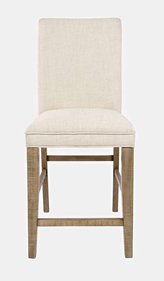 Jofran - Carlyle Crossing Distressed Pine Upholstered Stool (Set of 2) - Distressed Light Brown - 1921-BS425KD veiw 2