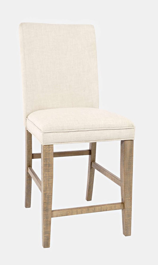 Jofran - Carlyle Crossing Distressed Pine Upholstered Stool (Set of 2) - Distressed Light Brown - 1921-BS425KD view 2
