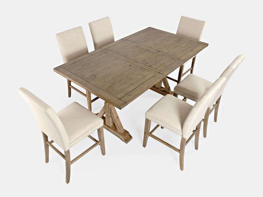 Jofran - Carlyle Crossing Solid Pine 78in Seven-Piece Counter Height Dining Set with Slat Chairs - 1921-78C-7S view 2
