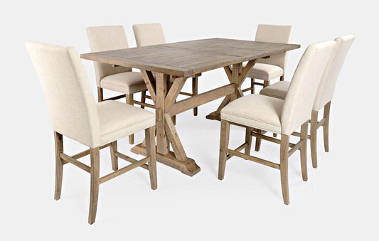 Jofran - Carlyle Crossing Solid Pine 78in Seven-Piece Counter Height Dining Set with Upholstered Chairs - 1921-78C-7U view 2