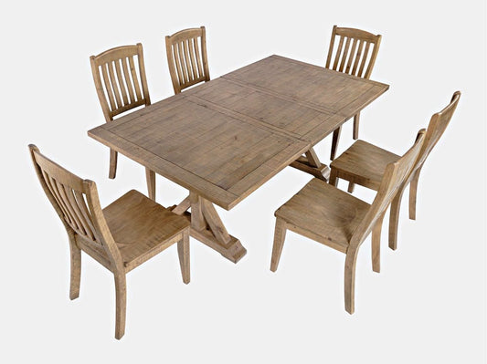 Jofran - Carlyle Crossing Solid Pine 78in Seven-Piece Dining Set with Slat Chairs - 1921-78D-7S view 2