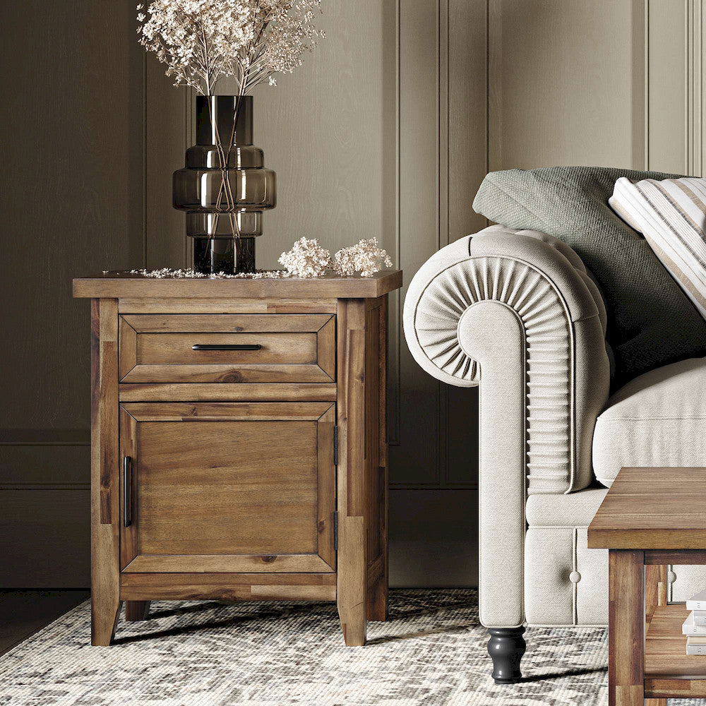 Jofran - Claremont Transitional Rustic Wood Accent End Table with Storage - 2400-20 view 9