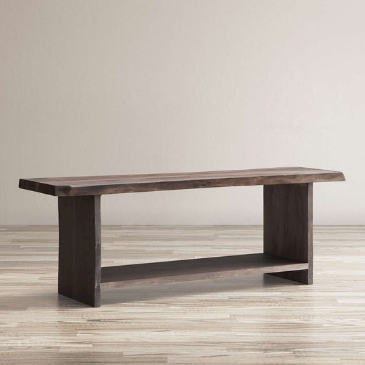 Jofran - Cooper Live Edge Solid Acacia Storage Bench - Slate - 1730-193S view 2