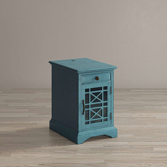 Jofran - Craftsman Poer Chairside Table in Antique Blue - 175-22 view 2