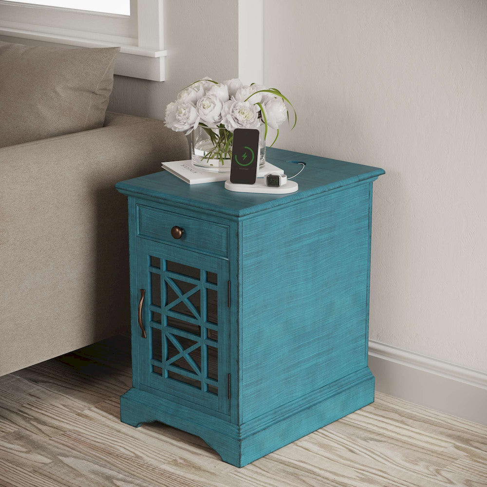 Jofran - Craftsman Poer Chairside Table in Antique Blue - 175-22 view 13