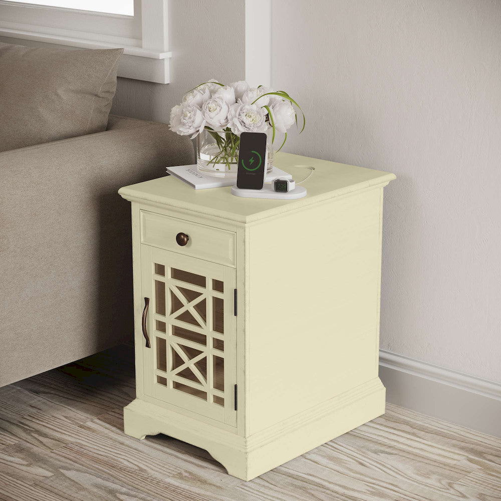 Jofran - Craftsman Poer Chairside Table in Antique Cream - 675-22 view 10