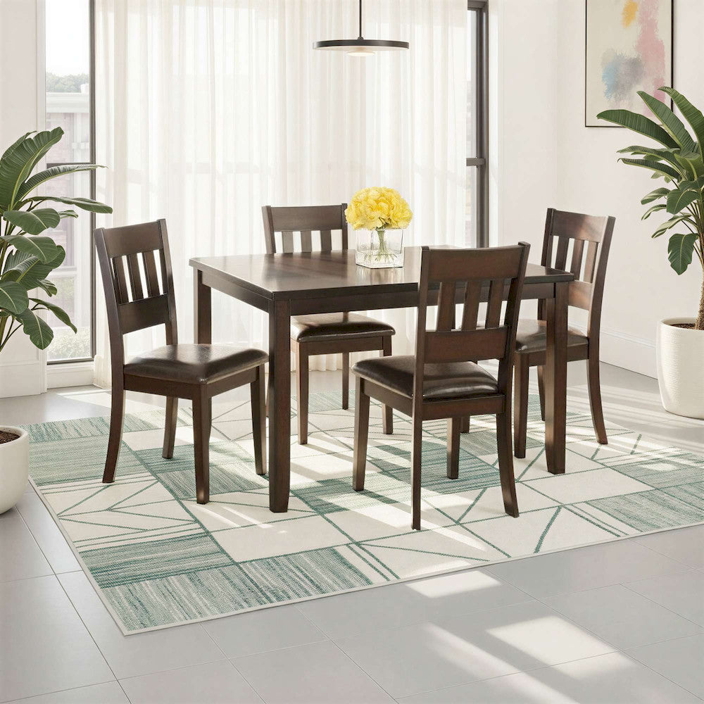 Jofran - Dark Rustic Prairie 5-Pack- Table and 4 Faux Leather Chairs - 922 view 6