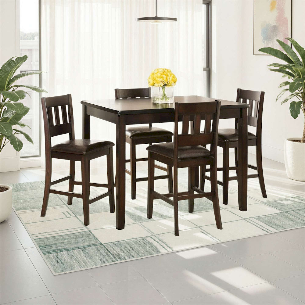 Jofran - Dark Rustic Prairie Counter Height Table and Four Faux Leather Stools - 923 view 12