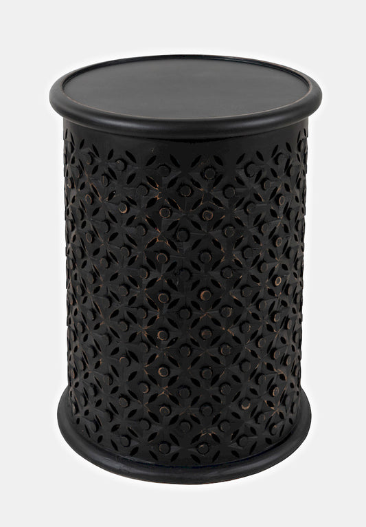 Jofran - Decker Distressed Hardwood Drum End Table - Antique Black - 1730-17AB view 2