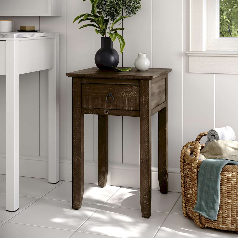 Jofran - Devon Farmhouse Distressed Pine End Table, Barnwood Brown - 20-EC1700 view 10