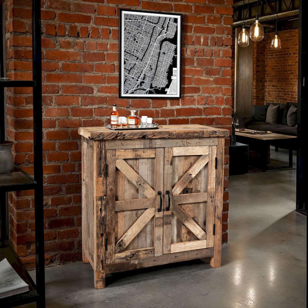 Jofran - Eden Prairie 2 Door Accent Cabinet - Heavily Distressed Reclaimed Wood - 1989-32 view 9