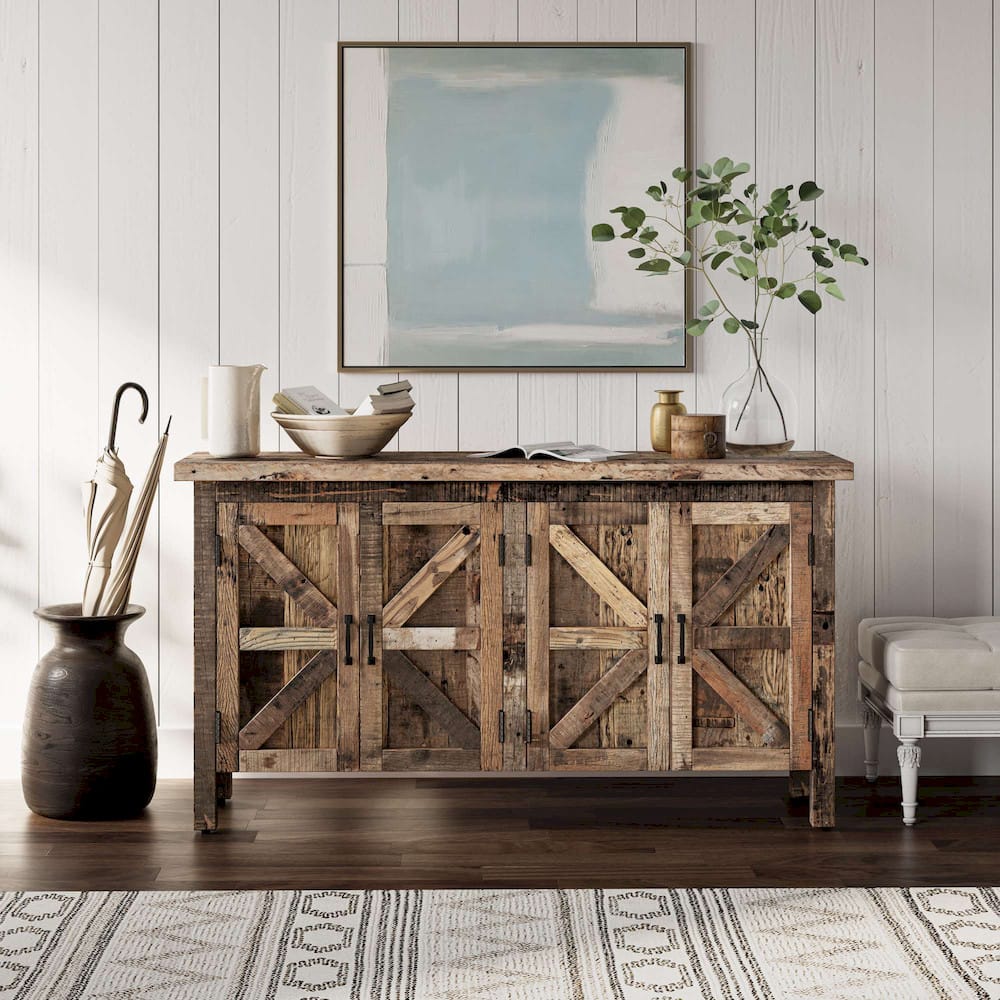 Jofran - Eden Prairie 4 Door Accent Cabinet - Heavily Distressed Reclaimed Wood - 1989-60 view 10