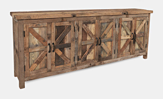 Jofran - Eden Prairie 6 Door Accent Cabinet - Heavily Distressed Reclaimed Wood - 1989-84 view 2