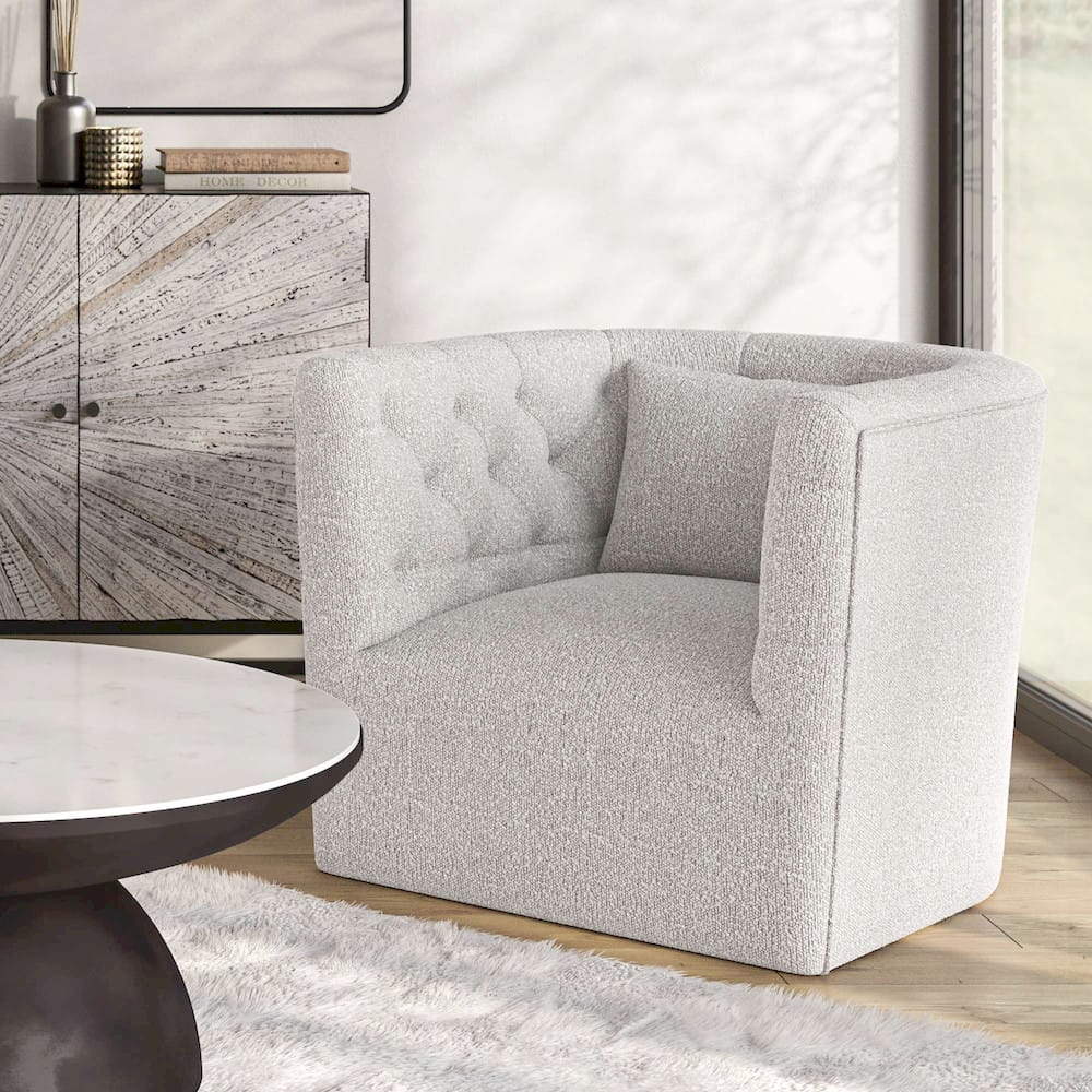 Jofran - Everly Boucle Modern Transitional Swivel Accent Chair - EVERLY-SW-TAUPE view 8