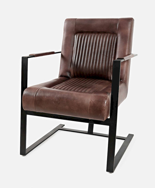 Jofran - Genuine Leather Sled Chair - Dark Sienna - MAGUIRE-CH-DKSIENNA view 2