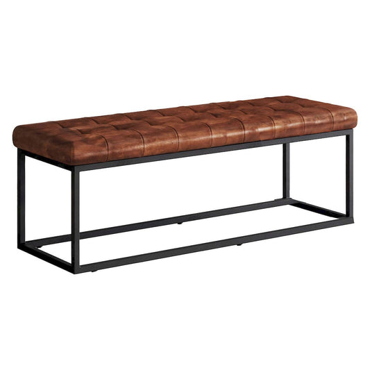 Jofran - Global Archive 50in Genuine Distressed Leather Mid-Century Modern Ottoman Bench - 21-7650 view 2