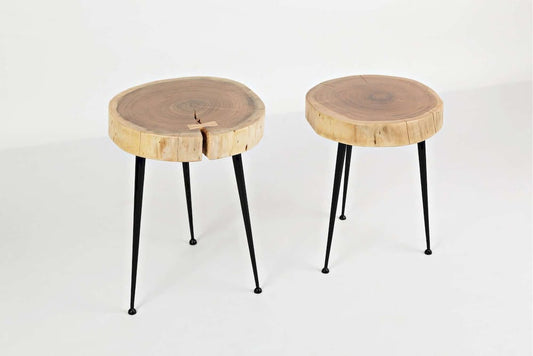 Jofran - Global Archive Flat-Pack Wood and Iron Accent Tables (Set of 2) Natural Brown - 1730-20KD view 2