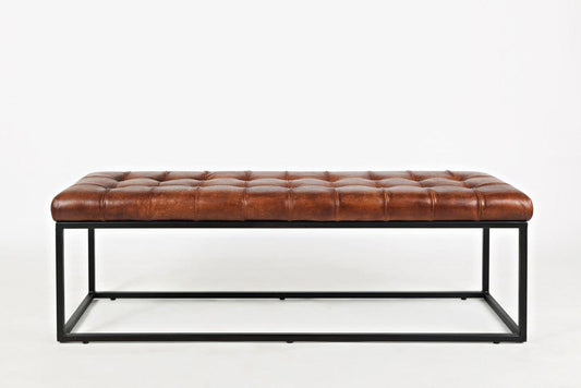 Jofran - Global Archive Leather Ottoman in Saddle - 1730-76 view 2