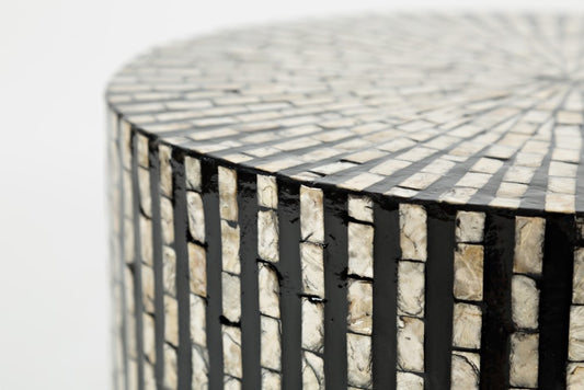 Jofran - Global Archive Round Capiz Accent Table in Black Multi - 1730-28BLM veiw 2