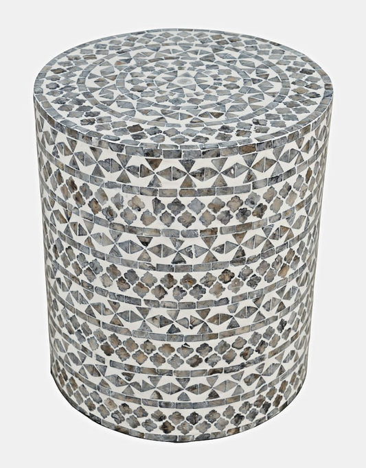 Jofran - Global Archive Small Terrazzo Capiz Shell Accent Table - Grey Tribal - 1730-2814GTR view 2