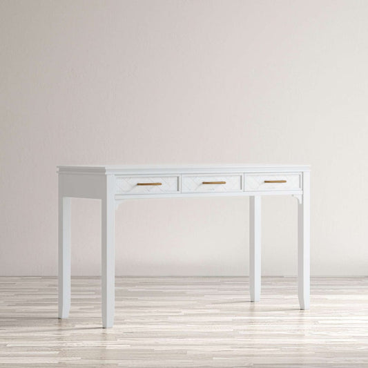 Jofran - Gramercy Chevron Three Drawer USB Charging Desk - Blanc White - 2056-48 view 2