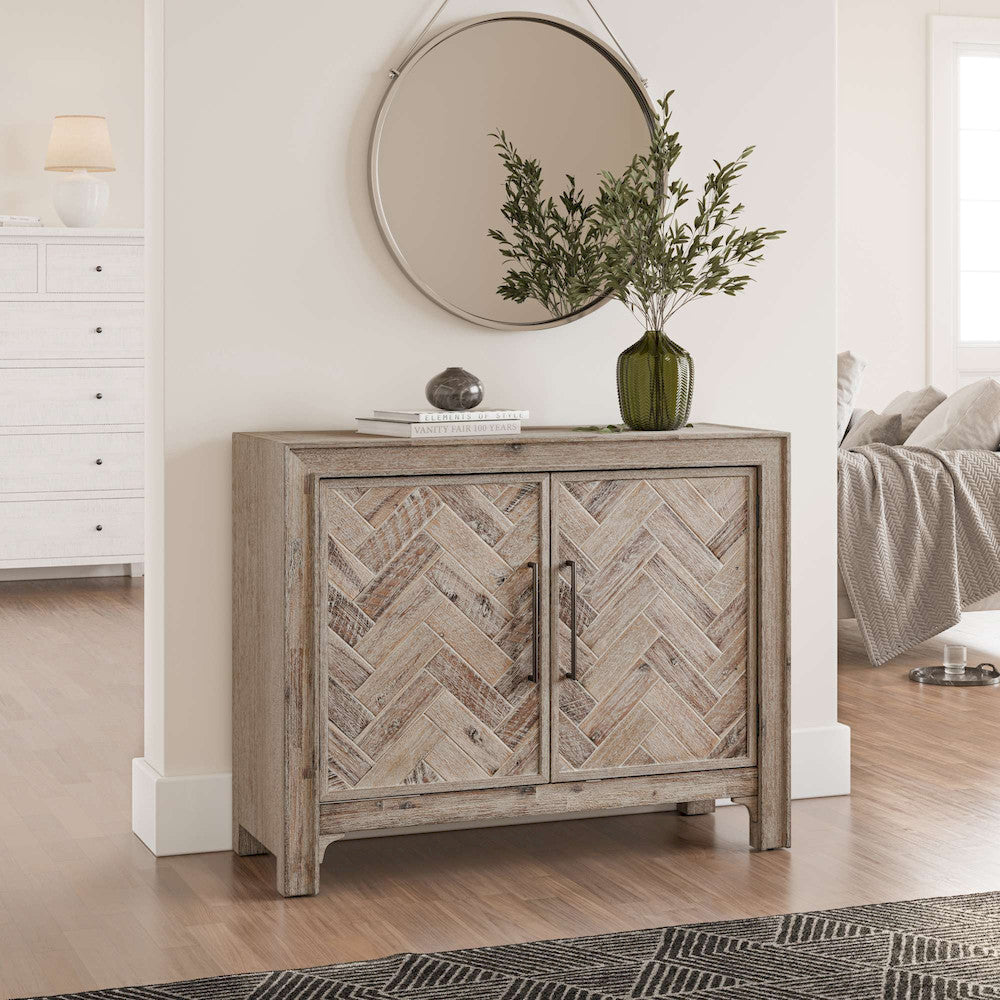 Jofran - Gramercy Mid-Century Modern Chevron Two Door Accent Chest - Grey Wash - 2156-40 view 9