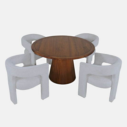 Jofran - Gwen Luxury Mid-Century Modern Five Piece Dining Set with Upholstered Chairs, Blue - 2271-NASHD-4BLU view 2