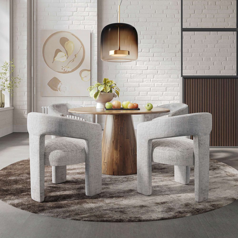 Jofran - Gwen Luxury Mid-Century Modern Five Piece Dining Set with Upholstered Chairs, Grey - 2271-NASHD-4GRY view 12