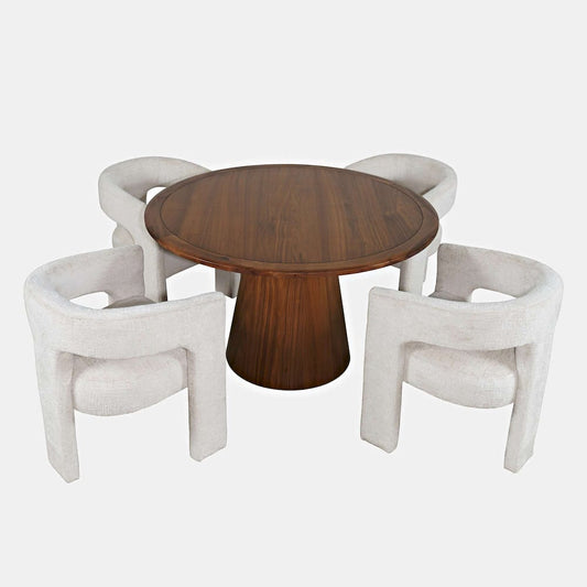 Jofran - Gwen Luxury Mid-Century Modern Five Piece Dining Set with Upholstered Chairs, Natural - 2271-NASHD-4NAT view 2