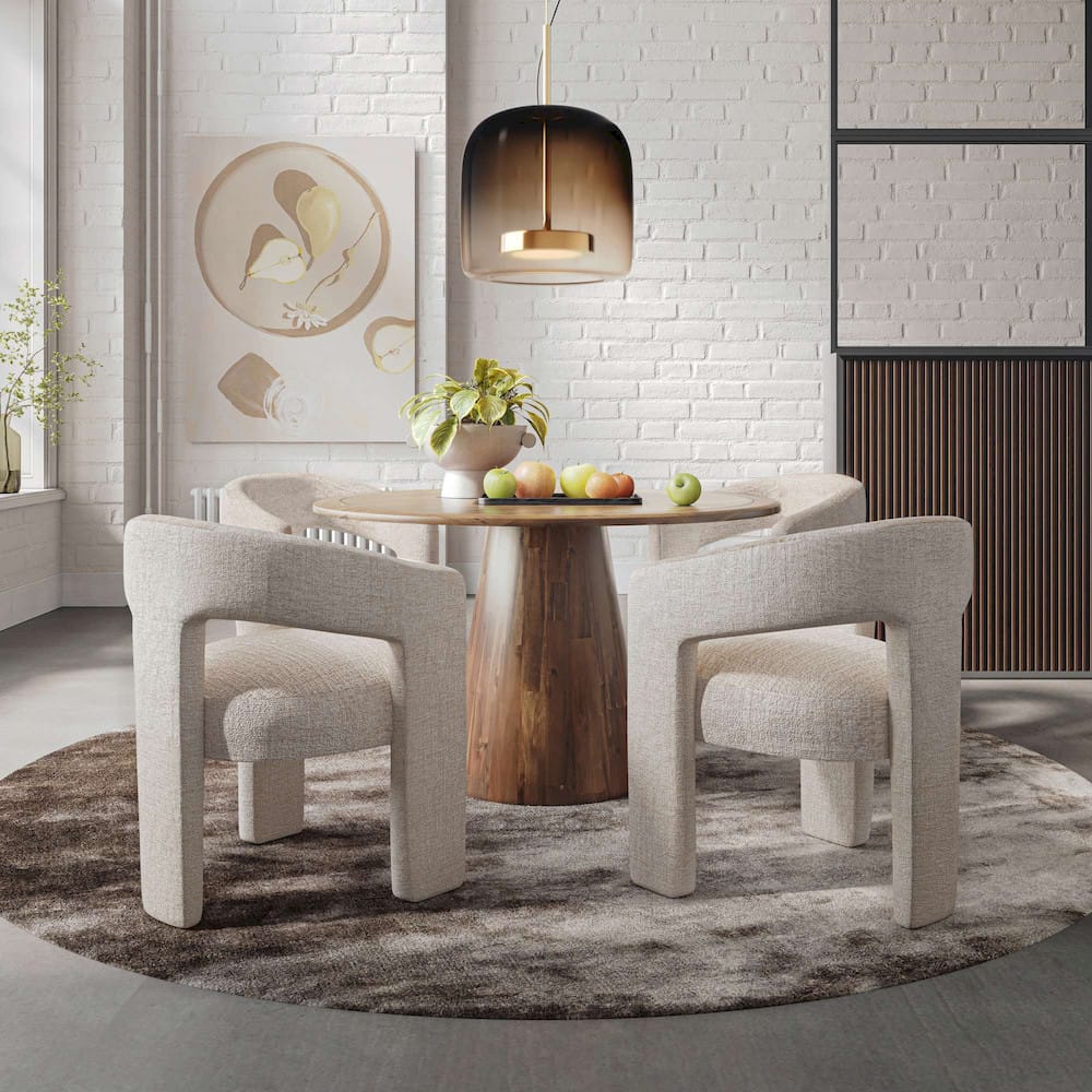 Jofran - Gwen Luxury Mid-Century Modern Five Piece Dining Set with Upholstered Chairs, Natural - 2271-NASHD-4NAT view 12