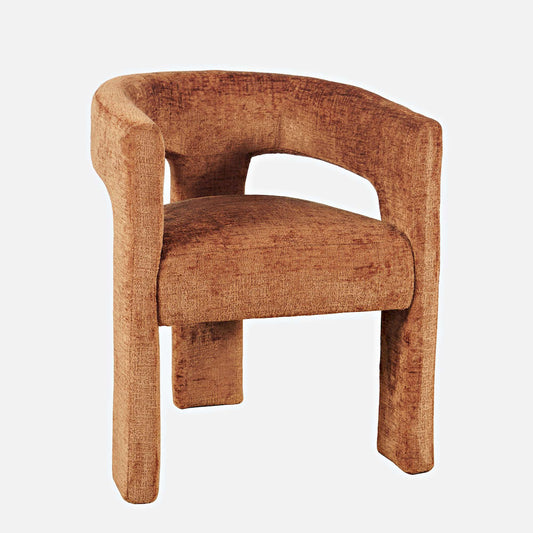 Jofran - Gwen Modern Luxury Jacquard Fabric Upholstered Sculpture Armchair, Rust - 2271-GWENCHRST view 2