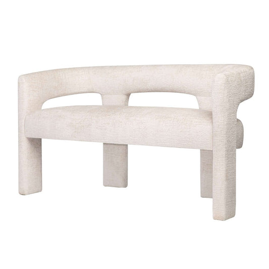 Jofran - Gwen Modern Luxury Jacquard Fabric Upholstered Sculpture Bench, Natural - 2271-GWENBNNAT view 2