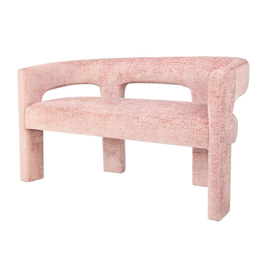 Jofran - Gwen Modern Luxury Jacquard Fabric Upholstered Sculpture Bench, Pink - 2271-GWENBNPNK view 2