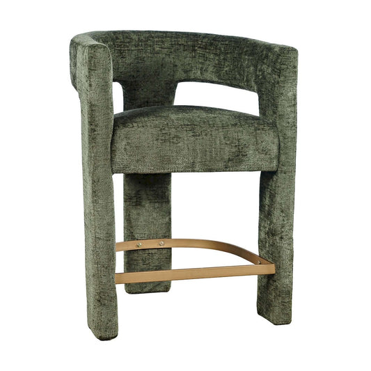 Jofran - Gwen Modern Luxury Jacquard Fabric Upholstered Sculpture Counter Stool - 2271-GWENSTFOR view 2
